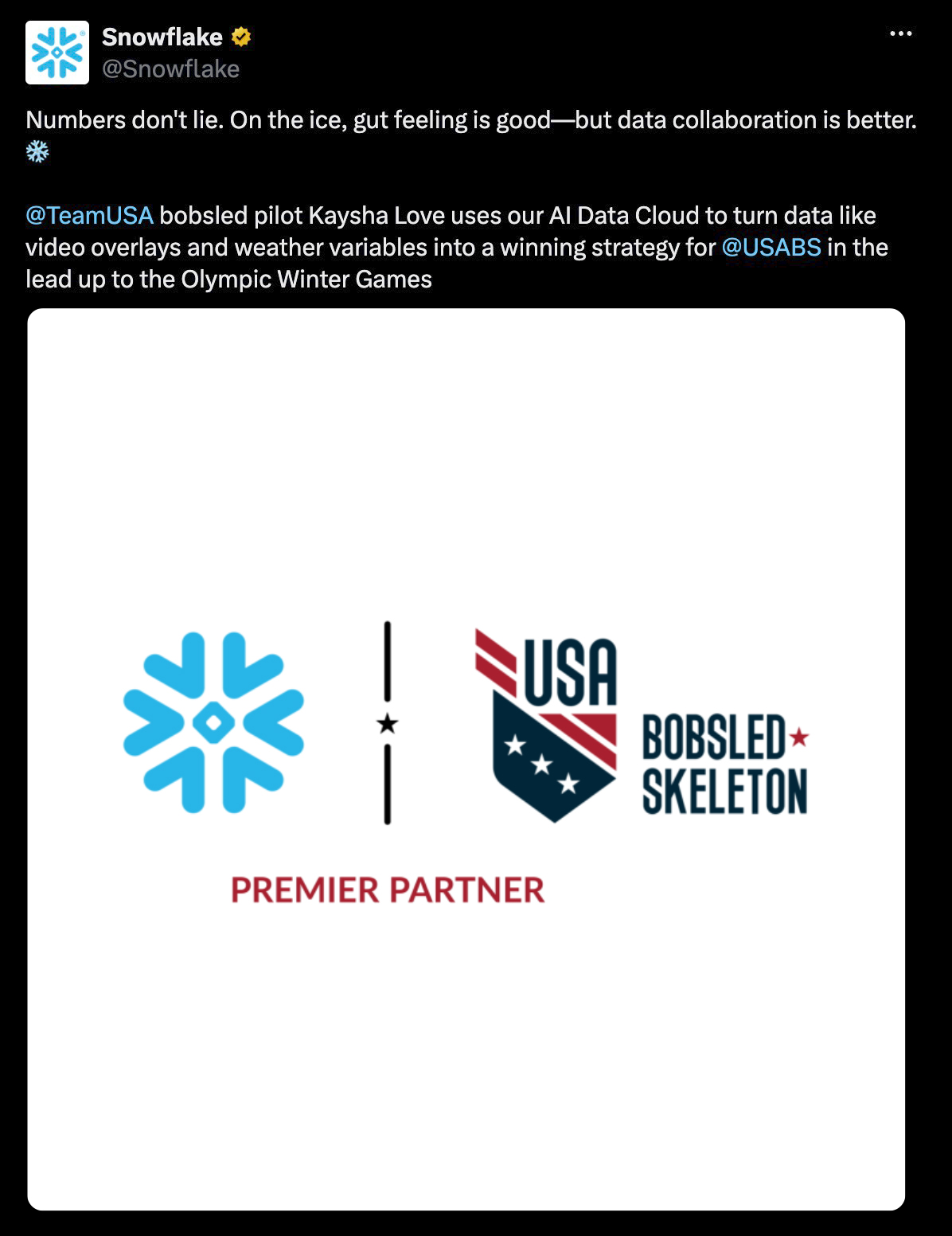 Bobsled graphics on Twitter
